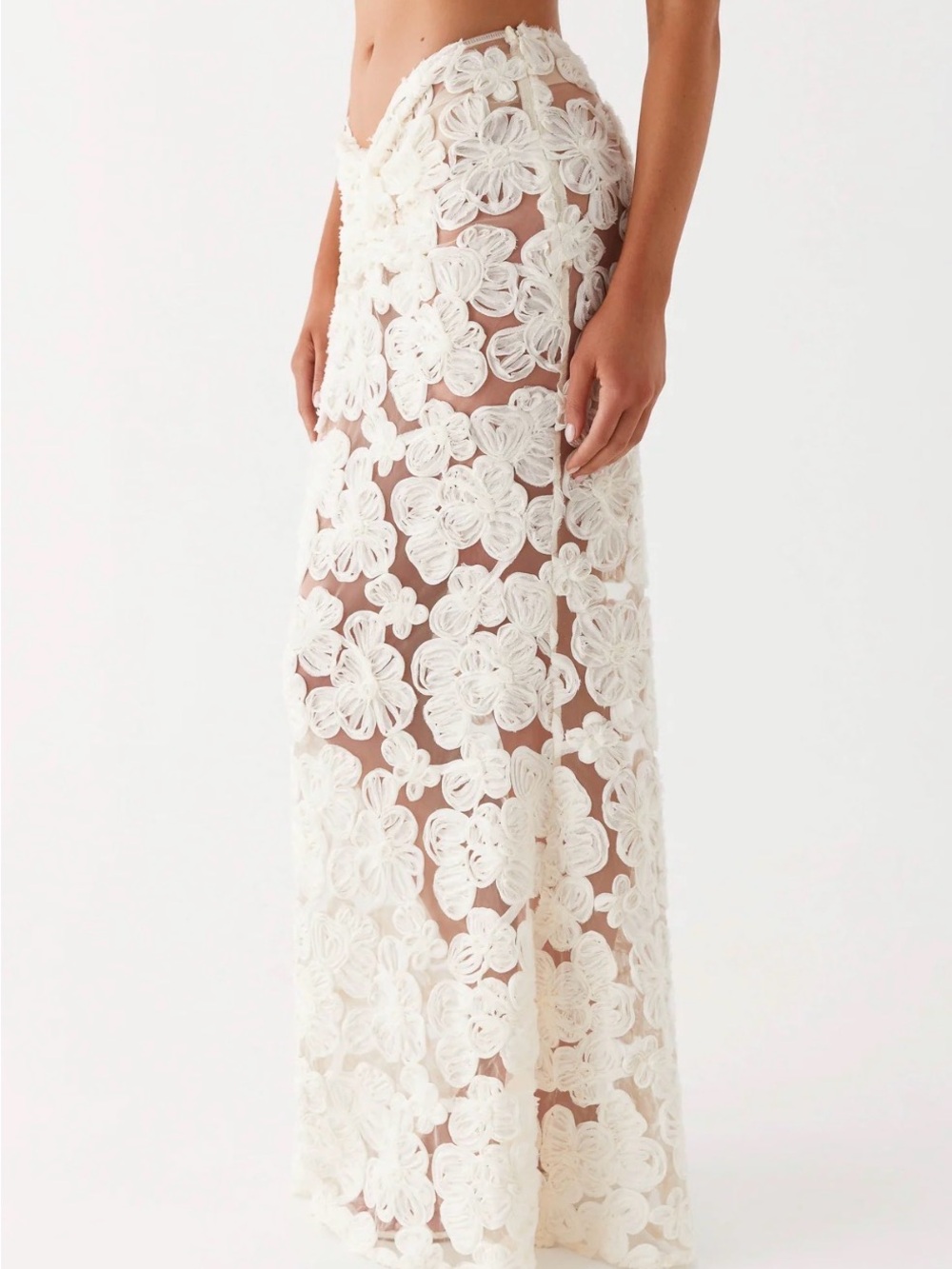 Peppermayo White Floral Crochet Maxi Skirt - Picture 2 of 3